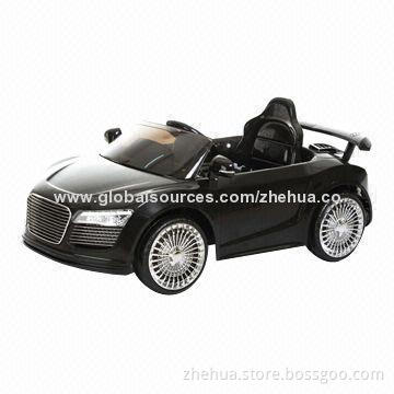 Kids 6V electric R/C ride-on toy car with music, four-channel remote control and flashing lights